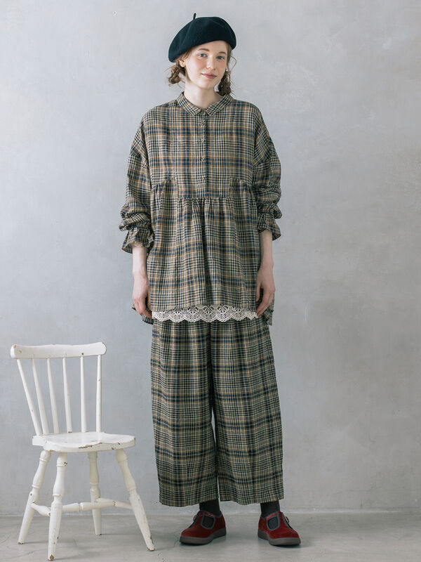 【Cross×Linen】ふんわりパンツ（チャコールグレー/ベージュ/キナリ）｜Samansa Mos2（サマンサ モスモス）通販