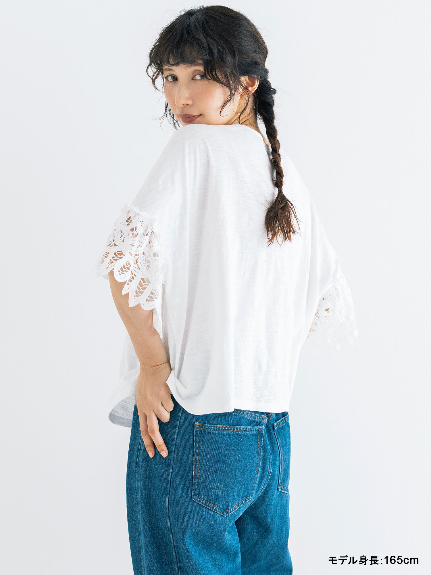 【kazumi×Samansa Mos2】バテンレースカットソーオフホワイト kazumi×Samansa Mos2】バテンレースカットソー《WEB限定カラーあり