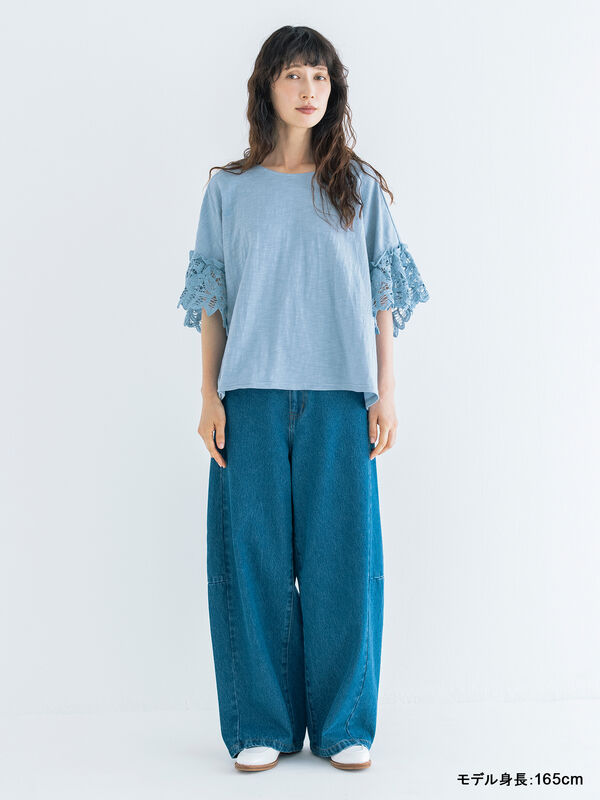 【kazumi×Samansa Mos2】バテンレースカットソー《WEB限定カラーあり》（オフホワイト/ブラック/ピンク/サックスブルー）｜Samansa Mos2（サマンサ モスモス）通販