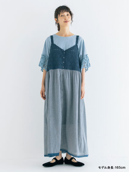 【kazumi×Samansa Mos2】バテンレースカットソー《WEB限定カラーあり》（オフホワイト/ブラック/ピンク/サックスブルー）｜Samansa Mos2（サマンサ モスモス）通販