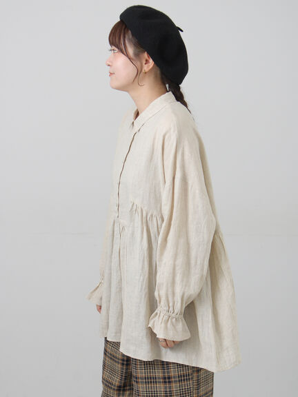 【Cross×Linen】ふんわりチュニック（チャコールグレー/レッド/ベージュ/キナリ）｜Samansa Mos2（サマンサ モスモス）通販