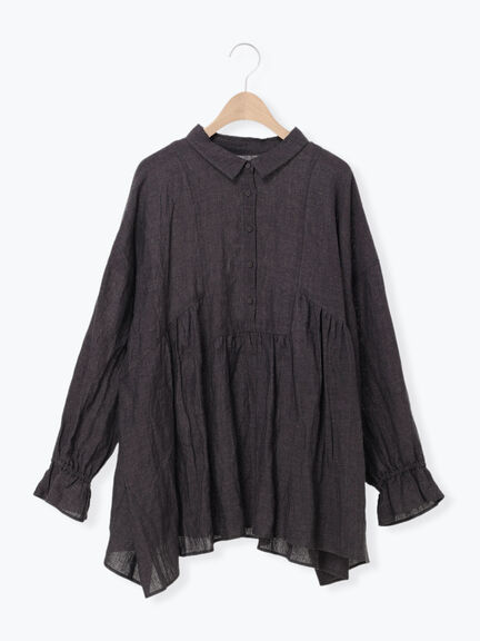 【Cross×Linen】ふんわりチュニック（チャコールグレー/レッド/ベージュ/キナリ）｜Samansa Mos2（サマンサ モスモス）通販