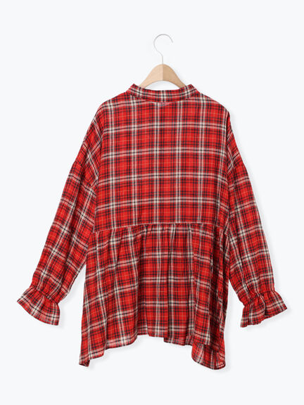 【Cross×Linen】ふんわりチュニック（チャコールグレー/レッド/ベージュ/キナリ）｜Samansa Mos2（サマンサ モスモス）通販