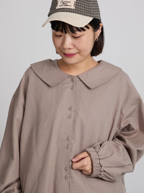60s ファーマーズジャケット 美品 シェルボタン セール】 並びボタンシャツジャケット（チャコールグレー/ベージュ