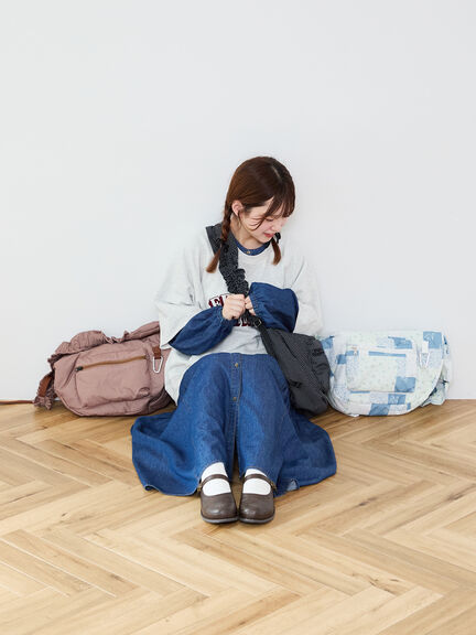 Cross×Staff】ボトルポケ付/ハーフムーンフリルbag（オフホワイト