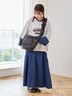 【Cross×Staff】ボトルポケ付/ハーフムーンフリルbag（オフホワイト/チャコールグレー/キャメル）｜Samansa Mos2（サマンサ モスモス）通販