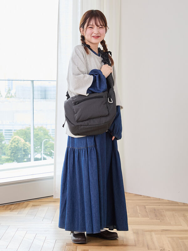 Cross×Staff】ボトルポケ付/ハーフムーンフリルbag（オフホワイト