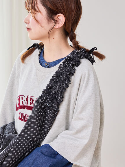 【Cross×Staff】ボトルポケ付/ハーフムーンフリルbag（オフホワイト/チャコールグレー/キャメル）｜Samansa Mos2（サマンサ モスモス）通販