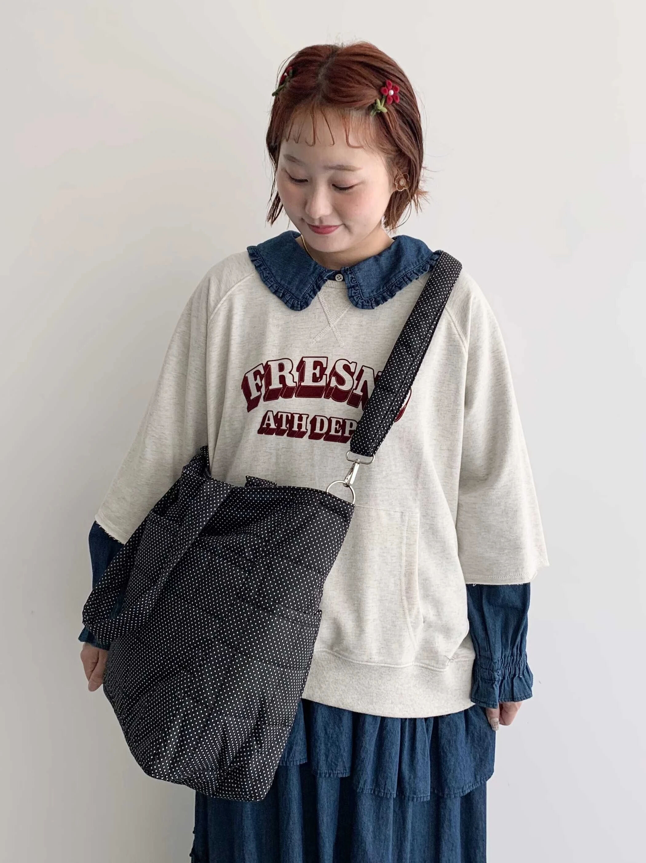 Cross×Staff】ボトルポケ付/10ポケットトートbag（オフホワイト