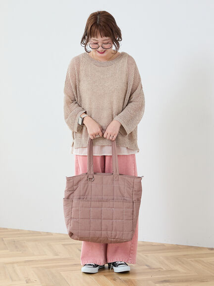【Cross×Staff】ボトルポケ付/10ポケットトートbag（オフホワイト/チャコールグレー/キャメル）｜Samansa Mos2（サマンサ モスモス）通販