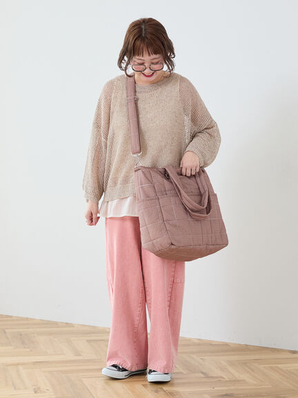 【Cross×Staff】ボトルポケ付/10ポケットトートbag（オフホワイト/チャコールグレー/キャメル）｜Samansa Mos2（サマンサ モスモス）通販