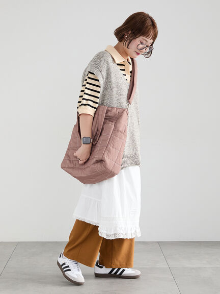 【Cross×Staff】ボトルポケ付/10ポケットトートbag（オフホワイト/チャコールグレー/キャメル）｜Samansa Mos2（サマンサ モスモス）通販