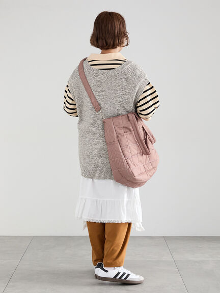 【Cross×Staff】ボトルポケ付/10ポケットトートbag（オフホワイト/チャコールグレー/キャメル）｜Samansa Mos2（サマンサ モスモス）通販