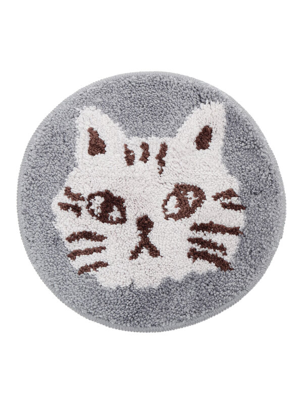 ねこフェイスチェアパッド（グレー/グリーン/ブルー/雑貨/その他雑貨