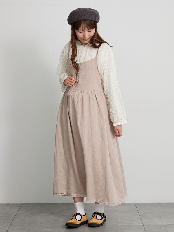 【天神店/EC限定】ボタンいっぱい前後着キャミワンピース（ベージュ/ブラウン/ミント/テラコッタ）｜Samansa Mos2（サマンサ モスモス）通販