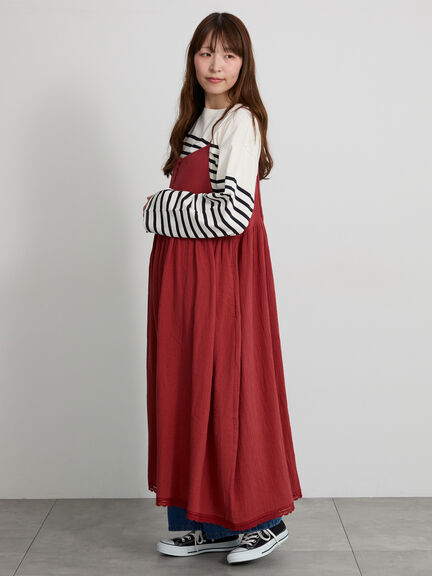 【天神店/EC限定】ボタンいっぱい前後着キャミワンピース（ベージュ/ブラウン/ミント/テラコッタ）｜Samansa Mos2（サマンサ モスモス）通販