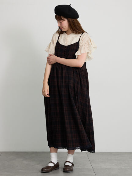 【天神店/EC限定】ボタンいっぱい前後着キャミワンピース（ベージュ/ブラウン/ミント/テラコッタ）｜Samansa Mos2（サマンサ モスモス）通販