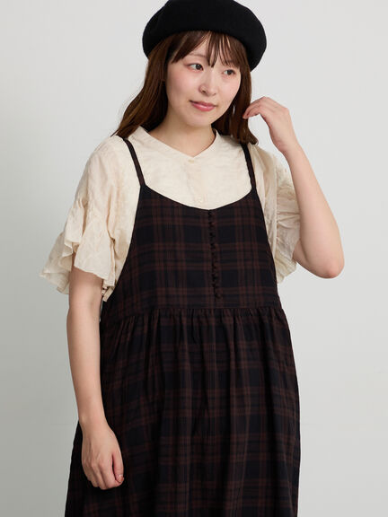 【天神店/EC限定】ボタンいっぱい前後着キャミワンピース（ベージュ/ブラウン/ミント/テラコッタ）｜Samansa Mos2（サマンサ モスモス）通販
