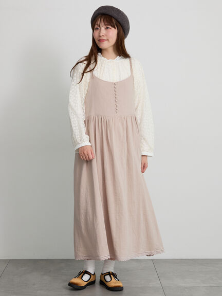 【天神店/EC限定】ボタンいっぱい前後着キャミワンピース（ベージュ/ブラウン/ミント/テラコッタ）｜Samansa Mos2（サマンサ モスモス）通販