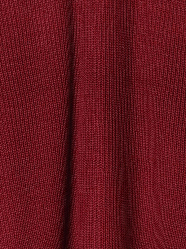 セール】 ポイント刺繍Vネックカーディガン（チャコールグレー/レッド