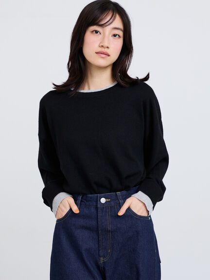 【カシミヤブレンド】配色ニット（グレー/ブラック/レッド/ベージュ/イエロー）｜Samansa Mos2（サマンサ モスモス）通販