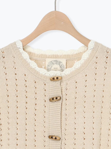 【SA刺繍】配色スカラップニットベスト（ブラック/モカ/キナリ）｜Samansa Mos2（サマンサ モスモス）通販