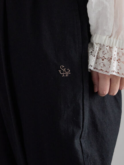 【SA刺繍】裾ギャザーパンツ（ブラック/チェック/キナリ）｜Samansa Mos2（サマンサ モスモス）通販