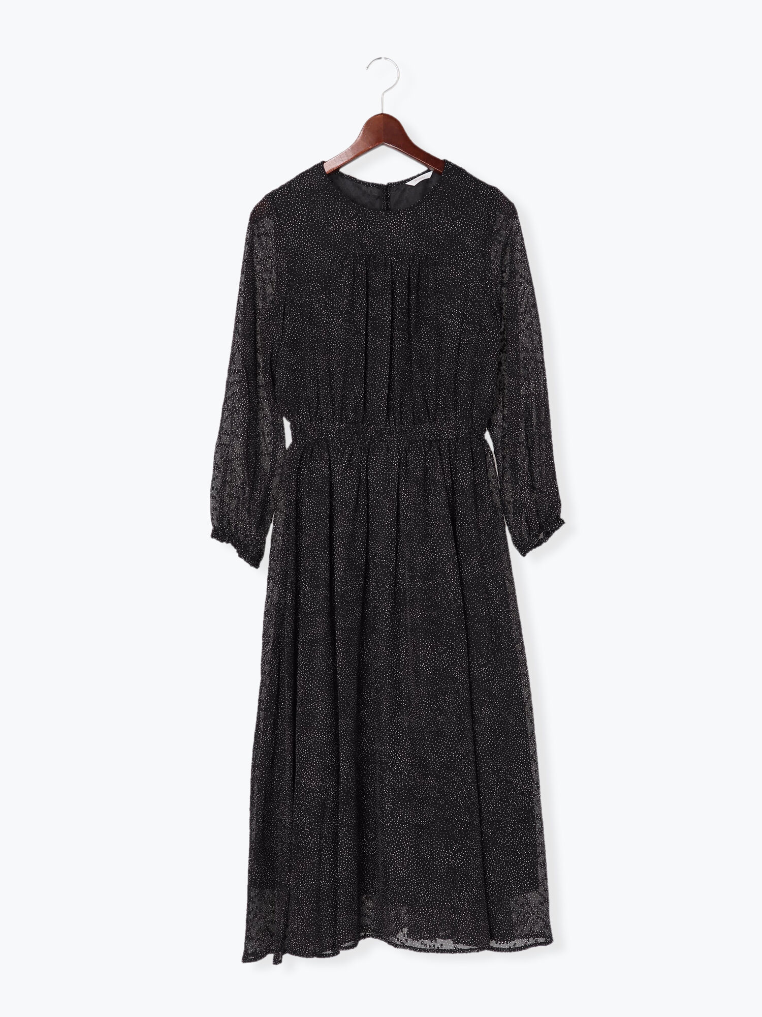 期間限定 シフォンジャガードドットワンピース Ls ブラック ベージュ グリーン ワンピース Te Chichi テチチ 公式通販