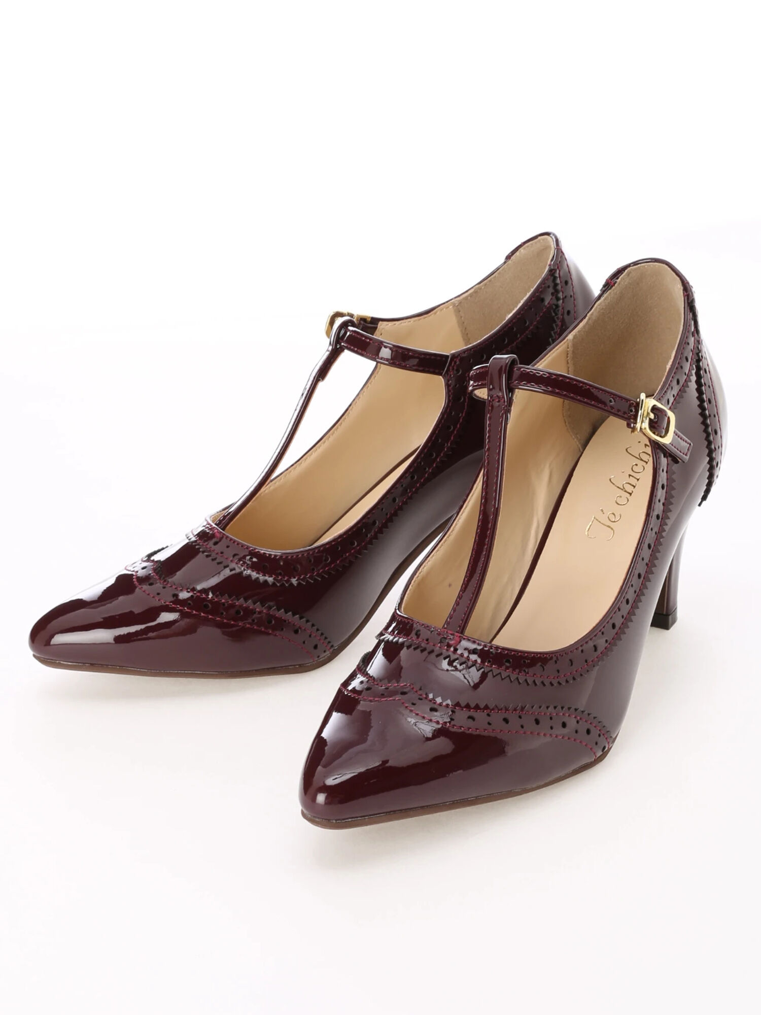セール エナメルtストラップパンプス ボルドー モカ シューズ Te Chichi テチチ 公式通販