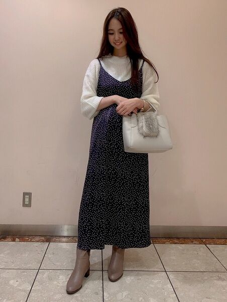 期間限定 サテンドットアソートキャミワンピースns ブラック モカ ブルー ネイビー ワンピース ワンピース Te Chichi テチチ 公式通販