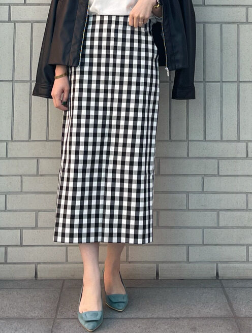 セール ギンガムチェックアソートタイトスカート ブラック ブルー ネイビー ボトムス Te Chichi テチチ 公式通販