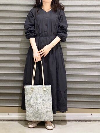 セール 裾刺繍ワンピース チャコールグレー モカ ワンピース Te Chichi テチチ 公式通販