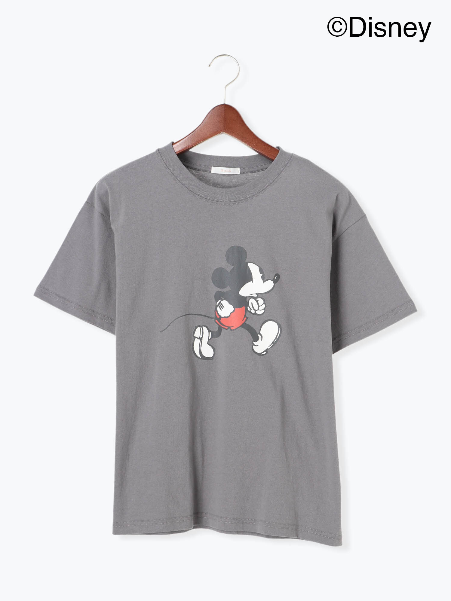 セール Disney ミッキー プリントtシャツ オフホワイト チャコールグレー ベージュ トップス Te Chichi テチチ 公式通販