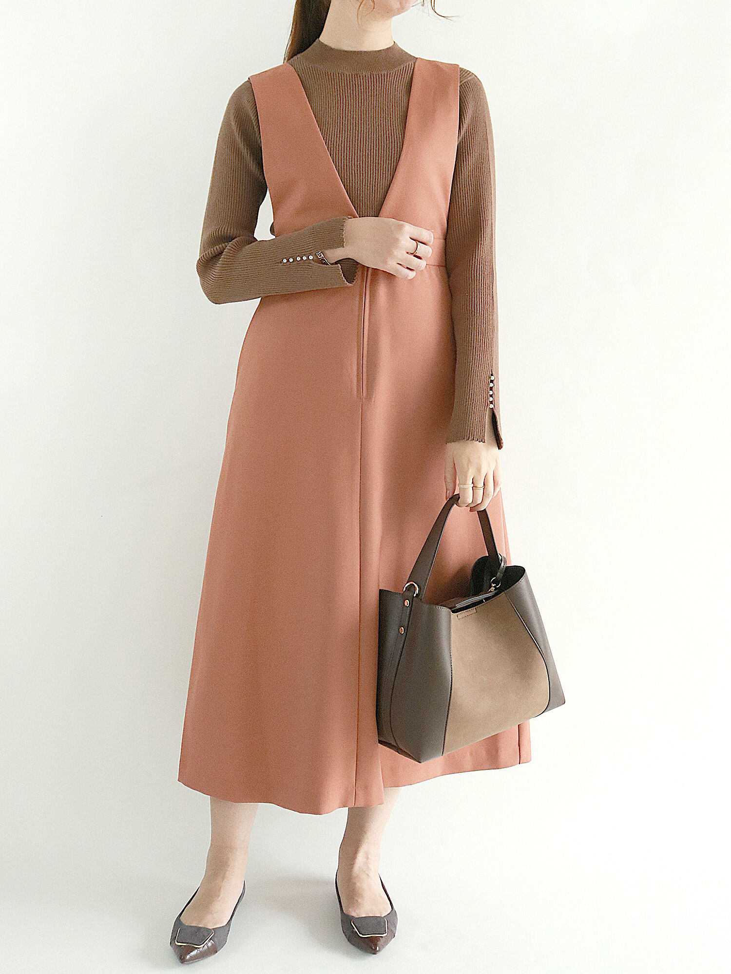 セール Tr前後2wayジャンパースカート グレー ブラック オレンジ ワンピース Te Chichi テチチ 公式通販