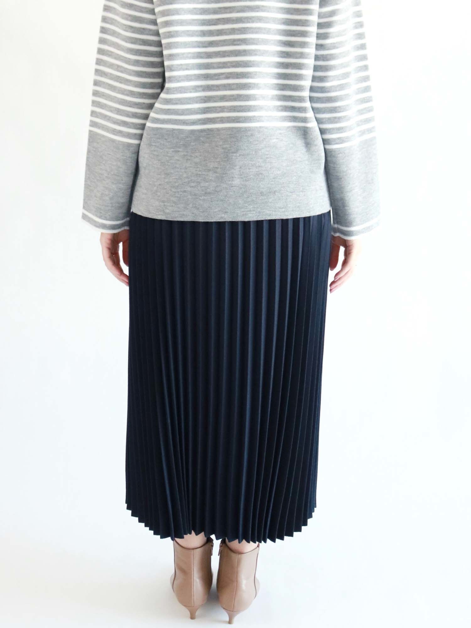 セール ウール調ロングプリーツスカート グレー モカ グリーン ネイビー ボトムス Te Chichi テチチ 公式通販