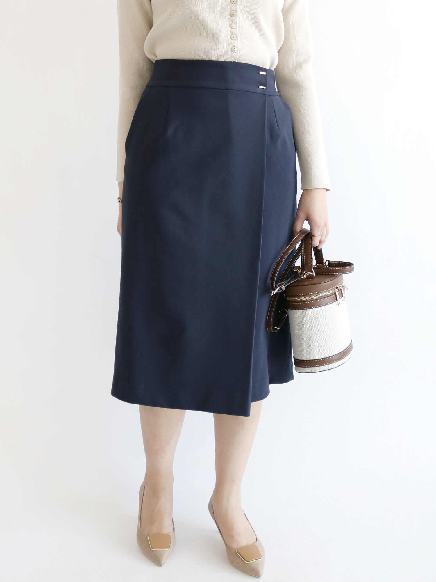 セール 2wayタイトスカート ベージュ イエロー ネイビー ボトムス スカート Te Chichi テチチ 公式通販