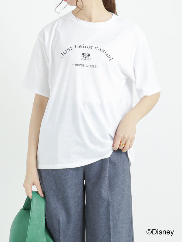 セール】 【Disney】ミニー/プリント半袖Tシャツ（オフホワイト