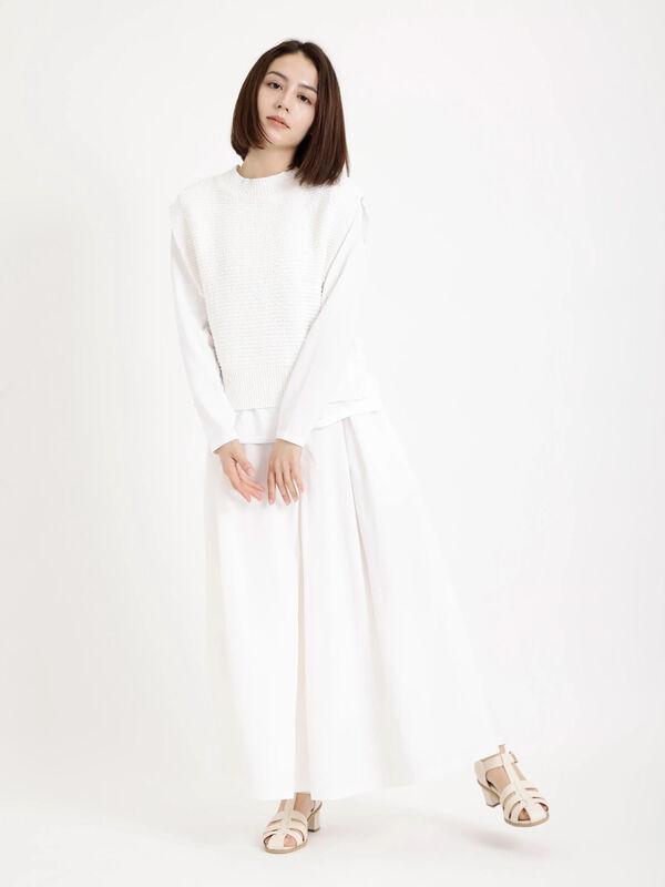 セール】 グログランロングタックフレアスカート【atelier blanc