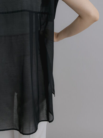 シアーチュニックシャツ（チャコールグレー/ブラック/ベージュ/ブラウン）｜Te chichi（テチチ）通販