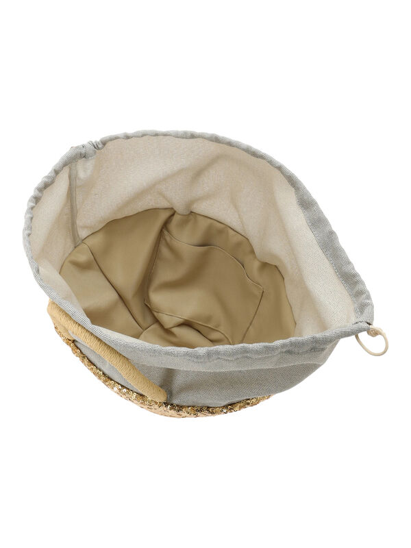 ラメ巾着スパンコールカゴバッグ（シルバー/ゴールド/バッグ/バッグ