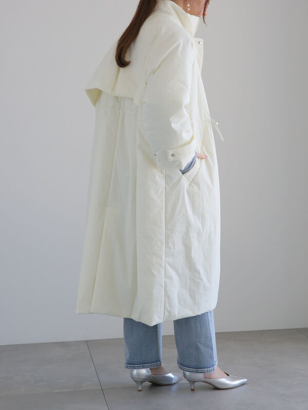 サイズフリーサンプル品　ロングコート　オフホワイト