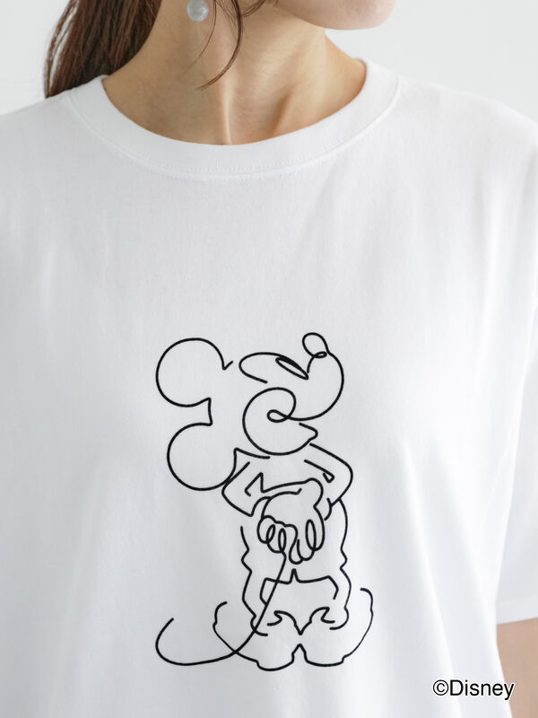 Disney】ミッキー/プリントTシャツ（オフホワイト/グレー ...