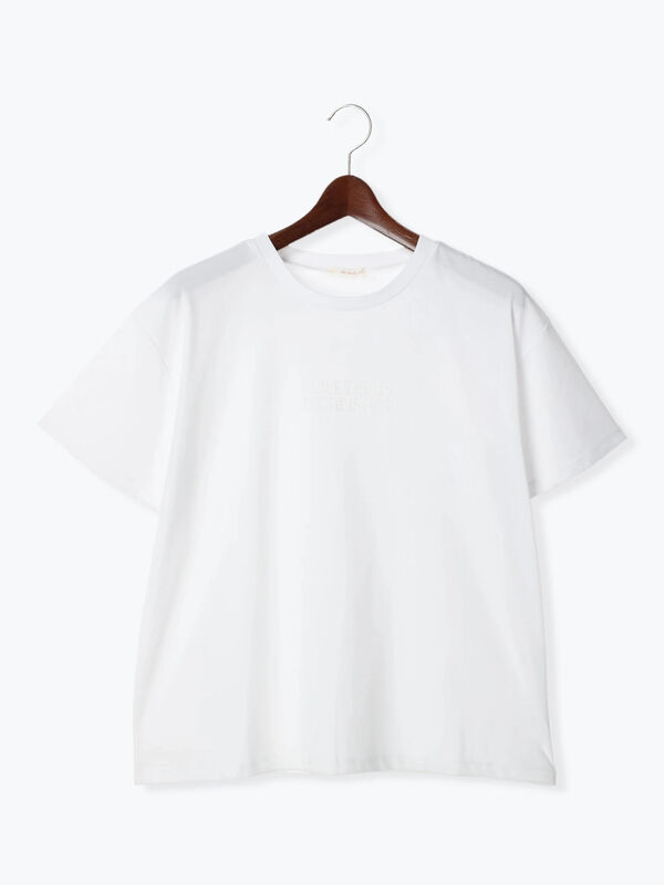セール】 発泡デザインロゴTシャツ（オフホワイト