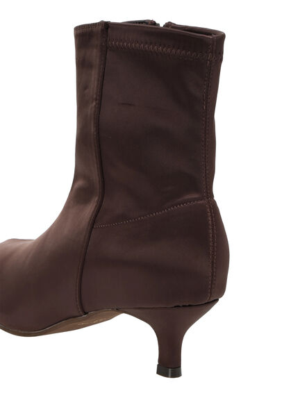 サテンラウンドトゥショートブーツ（ブラック/ブラウン）｜Te chichi（テチチ）通販