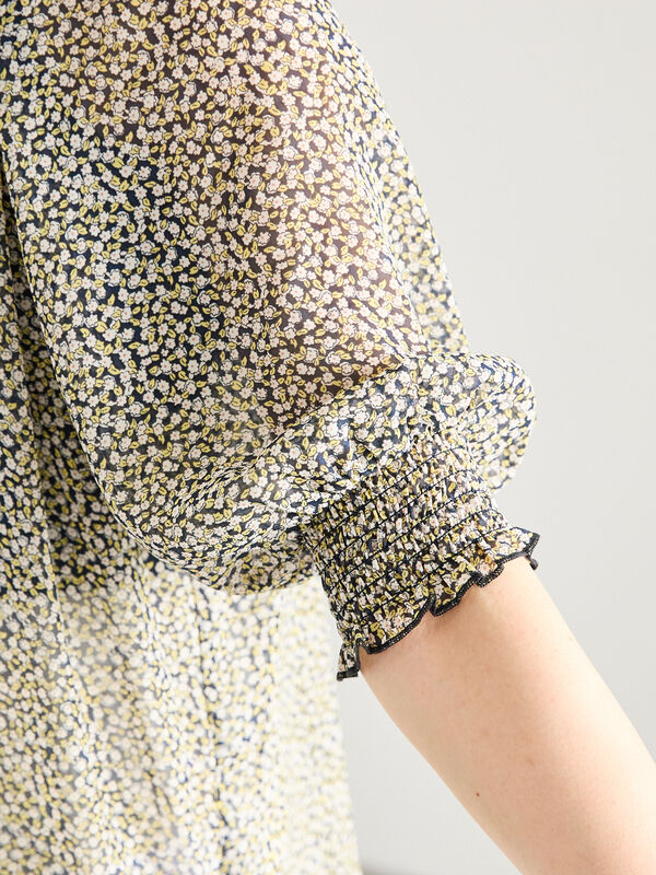 美品 liten シャーリングブラウス ギンガムチェック トップス