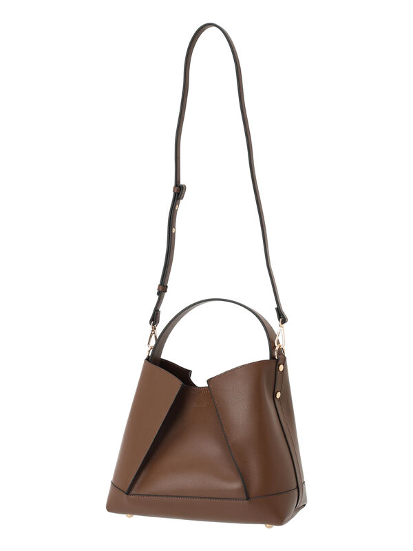 タックデザインハンドバッグ（ブラック/ブラウン/バッグ/バッグ  