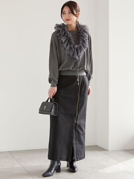 チュールオーナメントカラー（チャコールグレー/ブラック）｜Te chichi（テチチ）通販