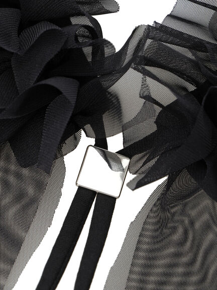 チュールオーナメントカラー（チャコールグレー/ブラック）｜Te chichi（テチチ）通販