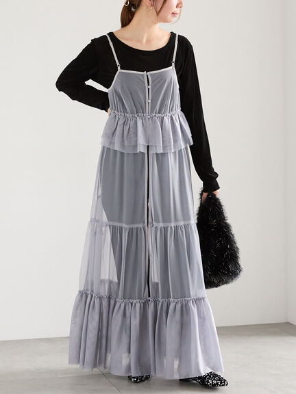 前後2WAYレイヤードキャミワンピース（オフホワイト/グレー/ブラック）｜Te chichi（テチチ）通販