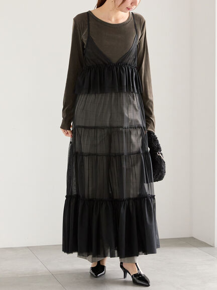 前後2WAYレイヤードキャミワンピース（オフホワイト/グレー/ブラック）｜Te chichi（テチチ）通販